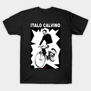 Italo Calvino in Black and White T-Shirt